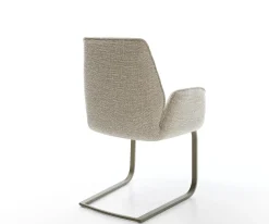 FreischwingerZoa-Flex Webstoff Soft Beige Freischwinger flach Effektfinish Titan Taschenfederkern Sofort versandfertig