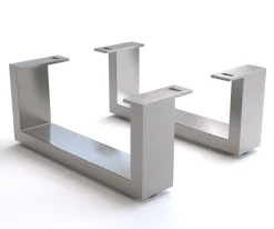 FußKufe 12,5 cm Edelstahl gebürstet für Kastenmöbel der Tiefe 40 cm (2er Set) Sofort versandfertig