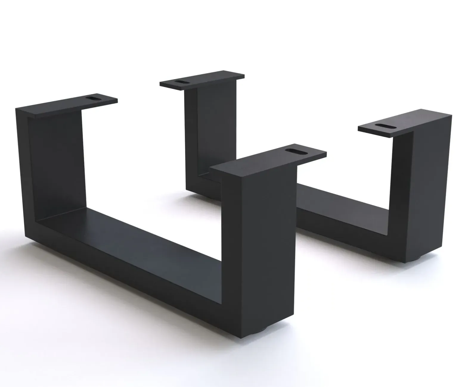 FußKufe 12,5 cm Metall Schwarz für Kastenmöbel der Tiefe 40 cm (2er Set) Sofort versandfertig