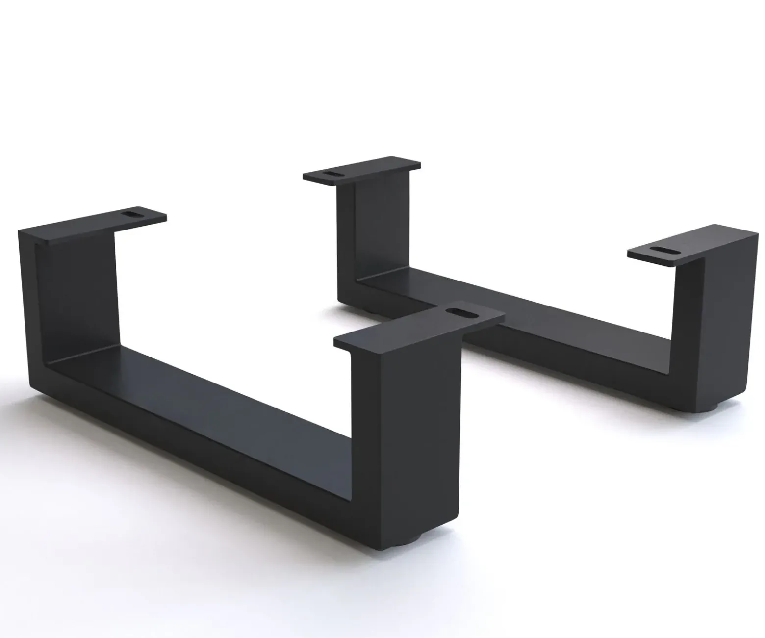 FußKufe 12,5 cm Metall Schwarz für Kastenmöbel der Tiefe 45 cm (2er Set) Sofort versandfertig