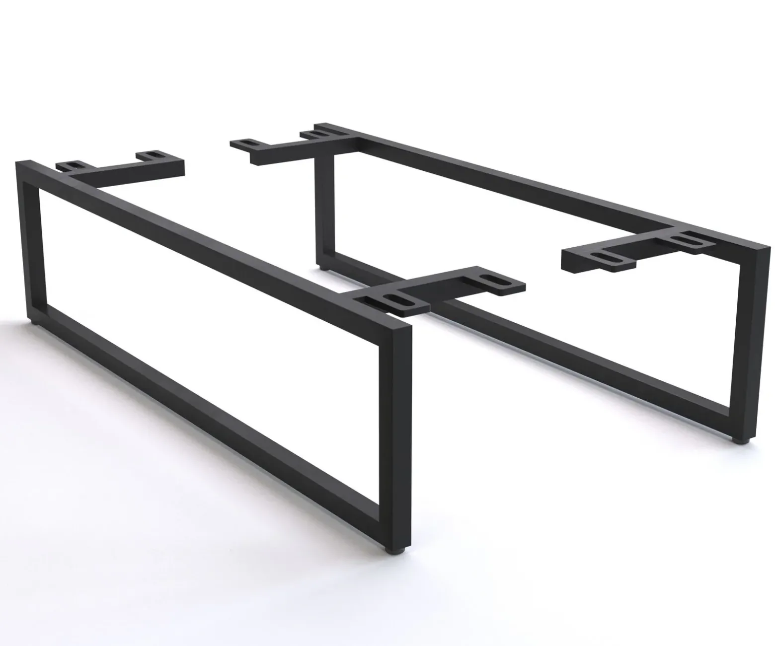 FußKufe schmal 20 cm Metall Schwarz für Kastenmöbel der Tiefe 60 cm (2er Set) Sofort versandfertig
