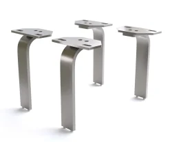 FußL-Form 20 cm Edelstahl gebürstet für alle Möbelarten (4er Set) Sofort versandfertig