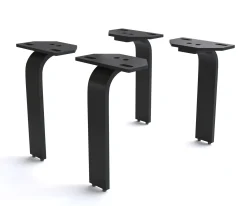 FußL-Form 20 cm Metall Schwarz für alle Möbelarten (4er Set) Sofort versandfertig