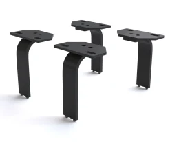 FußL-Form 15 cm Metall Schwarz für alle Möbelarten (4er Set) Sofort versandfertig