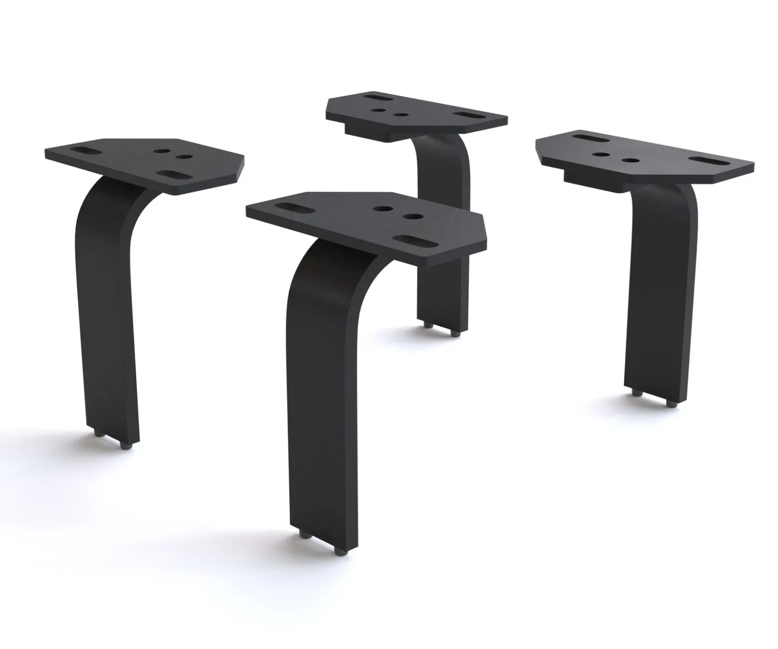 FußL-Form 15 cm Metall Schwarz für alle Möbelarten (4er Set) Sofort versandfertig