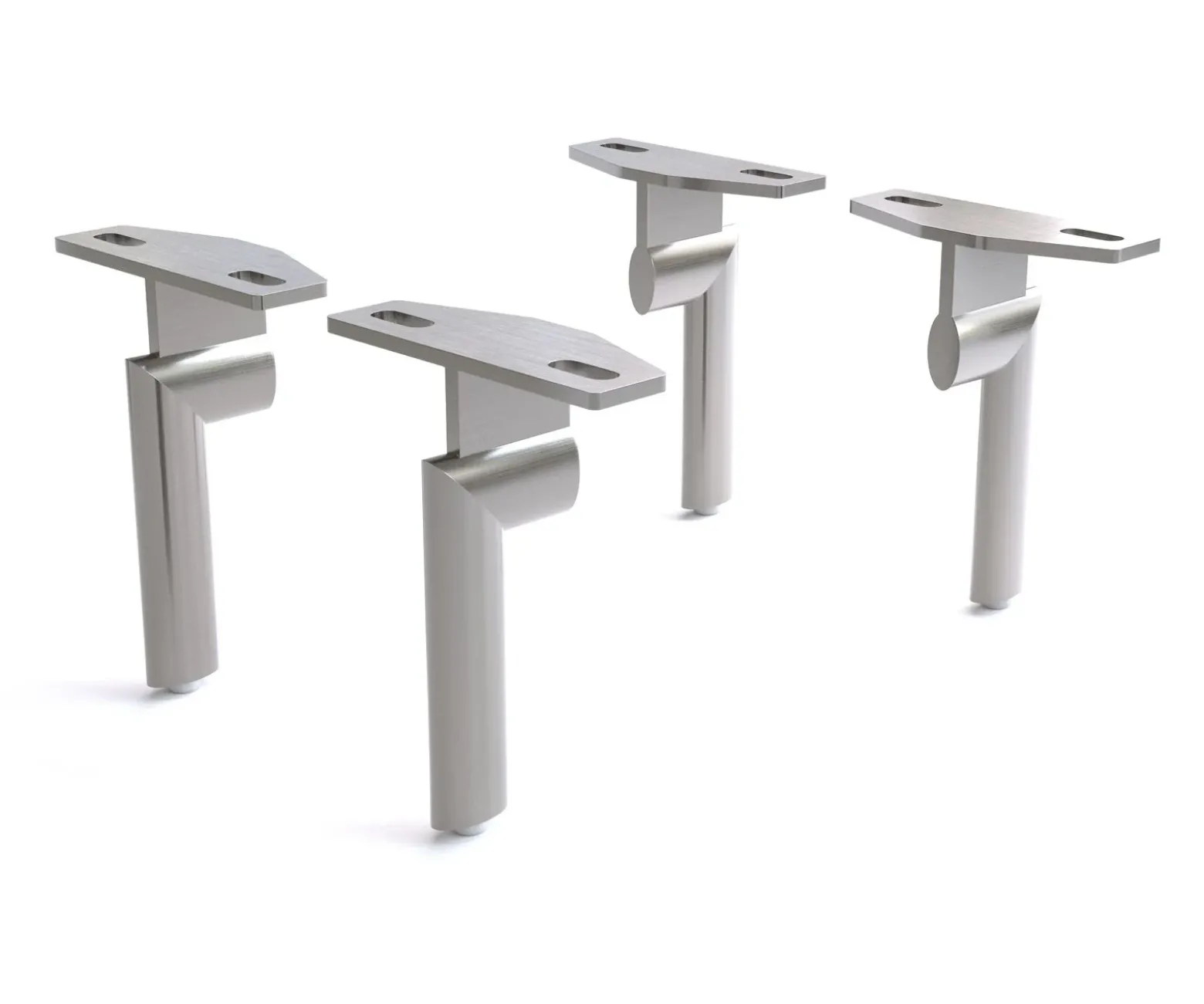 FußOval 15 cm Edelstahl gebürstet für alle Möbelarten (4er Set) Sofort versandfertig
