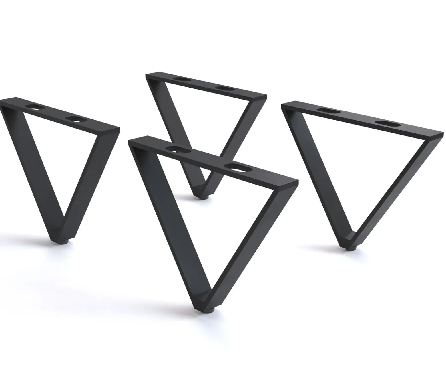 FußV-Form 15 cm Metall Schwarz für alle Möbelarten (4er Set) Sofort versandfertig