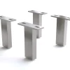 FußVierkant 15 cm Edelstahl gebürstet für alle Möbelarten (4er Set) Sofort versandfertig