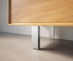 FußVierkant 15 cm Edelstahl gebürstet für alle Möbelarten (4er Set) Sofort versandfertig