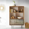 HighboardJuwelo 88x135 cm Akazie Natur mit Steinfurnier Sofort versandfertig
