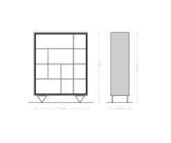 HighboardStonegrace 115x150 Akazie Natur 12 Fächer Steinfurnier V-Fuß Sofort versandfertig