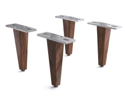 HolzfußVierkant 15cm Sheesham dunkel (4er Set) Sofort versandfertig