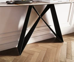 KonsolentischEdge Boot 140x40 cm Keramik Patagonia Poliert Velio Metall Schwarz Sofort versandfertig