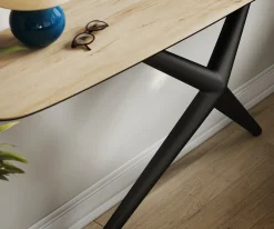 KonsolentischEdge Boot 180x40 cm Keramik Laminam® Sabbia Eichefarbig Estelo Metall Schwarz Sofort versandfertig