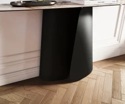 KonsolentischEdge Boot 140x40 cm Keramik Patagonia Poliert Livos Metall Schwarz Sofort versandfertig