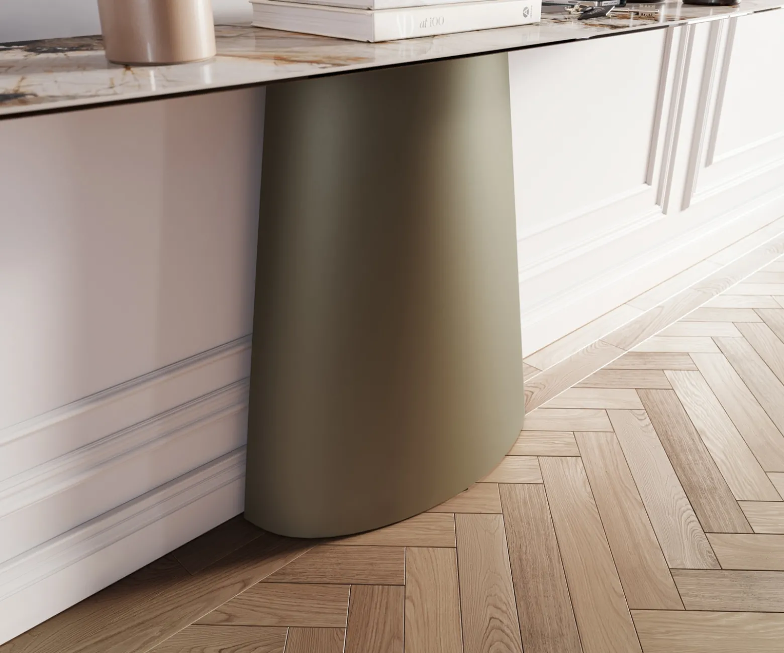 KonsolentischEdge Boot 180x40 cm Keramik Patagonia Poliert Conos Metall Effektfinish Titan Sofort versandfertig