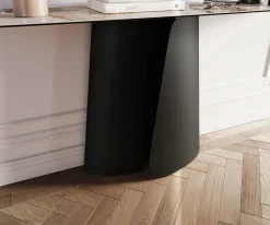 KonsolentischEdge Boot 180x40 cm Keramik Patagonia Poliert Livos Metall Schwarz Sofort versandfertig