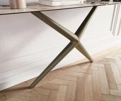 KonsolentischEdge Boot 180x40 cm Keramik Patagonia Poliert Estelo Metall Effektfinish Titan Sofort versandfertig