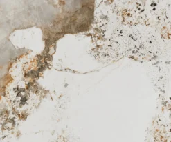 KonsolentischEdge Boot 140x40 cm Keramik Minas Melange Weiß-Beige Conos Metall Effektfinish Titan Sofort versandfertig