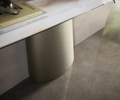 KonsolentischEdge Boot 180x40 cm Keramik Onyx Pearl Conos Metall Effektfinish Titan Sofort versandfertig