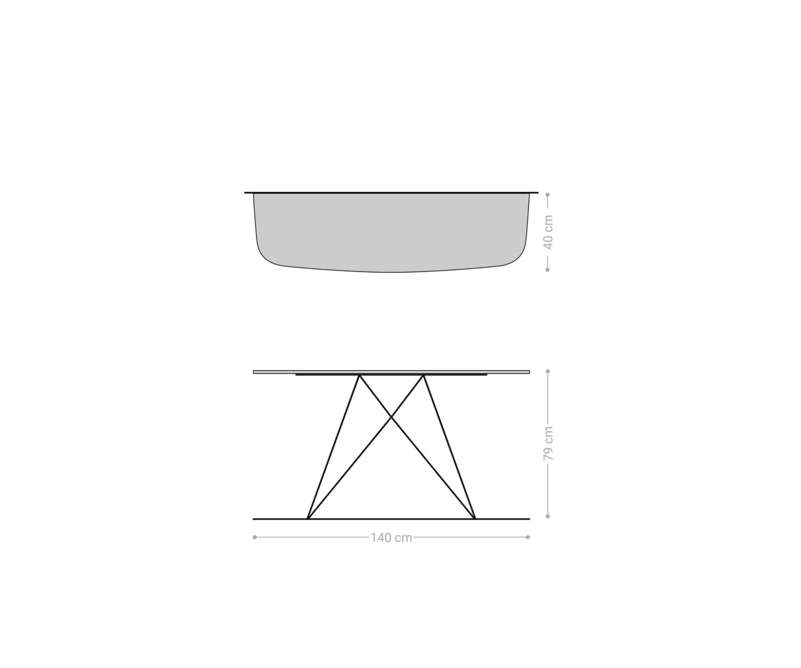 KonsolentischEdge Boot 140x40 cm Keramik Laminam® Travertino Bianco Creme-Weiß Velio Metall Schwarz Sofort versandfertig