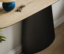 KonsolentischEdge Boot 180x40 cm Keramik Laminam® Sabbia Eichefarbig Conos Metall Schwarz Sofort versandfertig