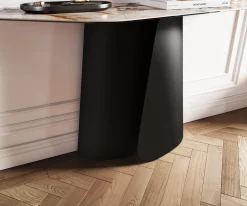 KonsolentischEdge Polygonal 140x50 cm Keramik Patagonia Poliert Livos Metall Schwarz Sofort versandfertig