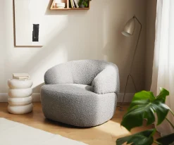 LoungesesselNova 88x88 cm Bouclé Silbergrau Sofort versandfertig