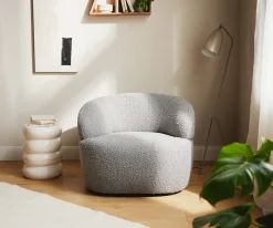 LoungesesselNova 88x88 cm Bouclé Silbergrau Sofort versandfertig