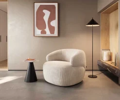 LoungesesselNova 88x88 cm Cord Beige Sofort versandfertig