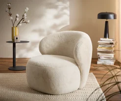 LoungesesselPulo 80x80 cm Plüsch Creme-Weiß Sofort versandfertig
