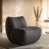 LoungesesselZena 75x85 cm Mikrofaser Anthrazit Vintage Sofort versandfertig
