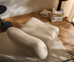 LoungesesselZena 75x85 cm Mikrofaser Beige Vintage Sofort versandfertig
