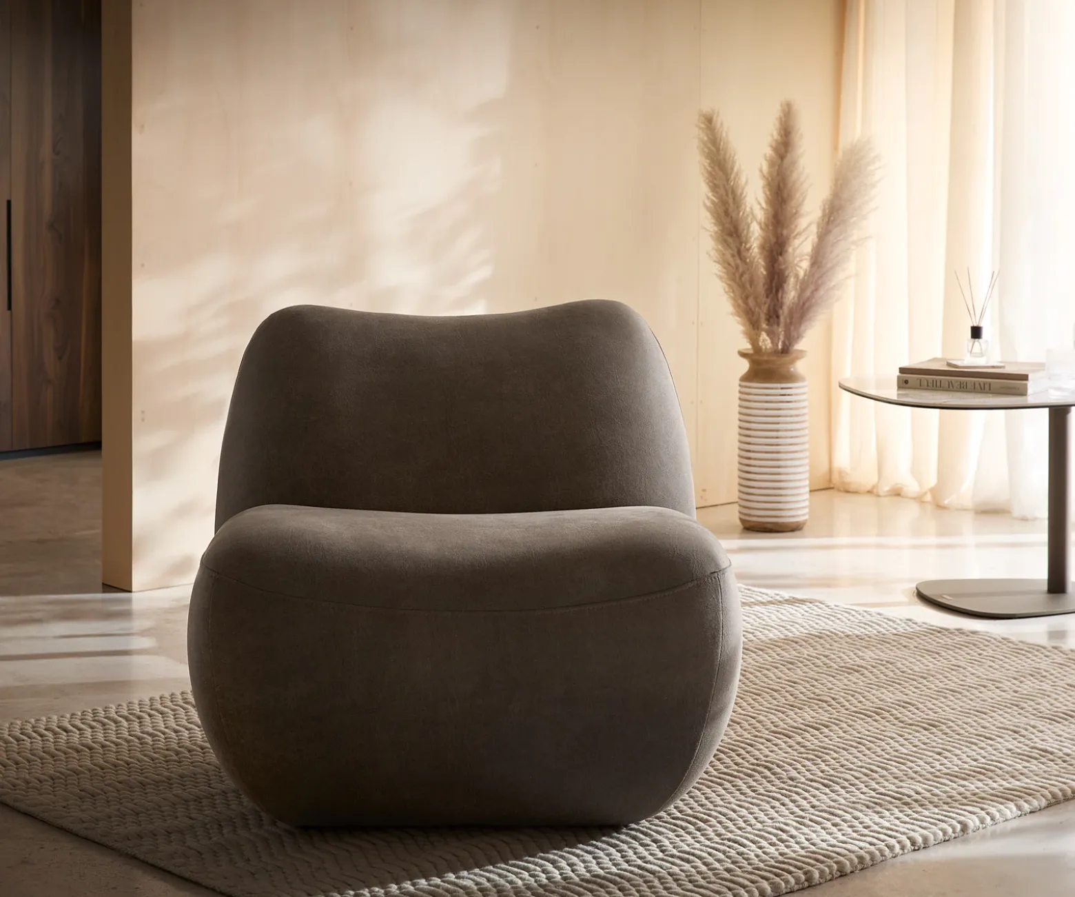 LoungesesselZena 75x85 cm Taupe Vintage Sofort versandfertig