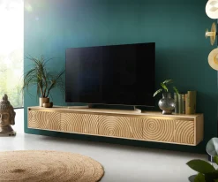 LowboardBudaya 220 cm Mango Natur 4 Türen schwebend Sofort versandfertig
