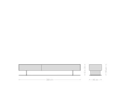 LowboardCuor 200 cm Keramik Minas Melange Weiß-Beige 1 Klappe 1 Schubfach Fuß Schwebeoptik Edelstahl Sofort versandfertig