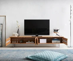 LowboardFevo 200 cm Akazie Natur 4 Türen L-Fuß Sofort versandfertig