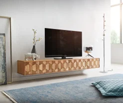 LowboardFevo 200 cm Akazie Natur 4 Türen schwebend Sofort versandfertig