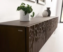 LowboardFollia 200 cm Mango Braun 4 Türen Kufe Metall Schwarz Versandfertig ca. 07.12.26