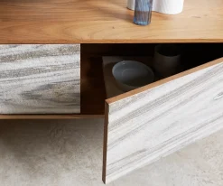 LowboardKleo 220 cm Akazie Natur 4 Türen schwebend Sofort versandfertig