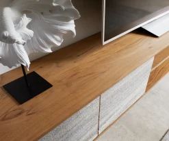 LowboardKleo 200 cm Akazie Natur 4 Türen V-Fuß Edelstahl Sofort versandfertig