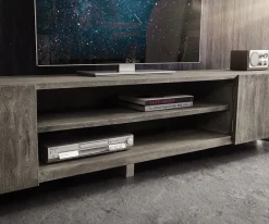 LowboardLive-Edge 300 cm Akazie Platin 4 Türen 2 Fächer Sofort versandfertig