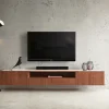 LowboardSecara 220 cm Akazie Braun 2 Türen 2 Schübe Marmor schwebend Versandfertig ca. 07.11.26