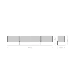 LowboardSecara 220 cm Akazie Natur 4 Türen Marmor Füße Edelstahl Versandfertig ca. 25.11.26