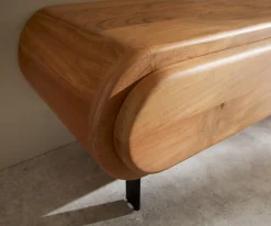 LowboardSohara 175 cm Akazie Natur 4 Türen L-Fuß schwarz Sofort versandfertig