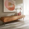 LowboardSohara 175 cm Akazie Natur 4 Türen L-Fuß silber Sofort versandfertig