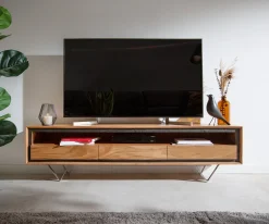 LowboardStonegrace 175 cm Akazie Natur 1 Fach 3 SchubladenSteinfurnier V-Fuß Sofort versandfertig