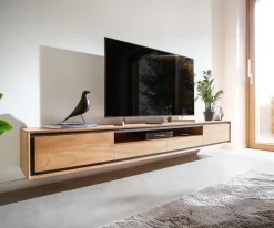 LowboardStonegrace 240 cm Akazie Natur 2 Türen 1 Fach 2 Schubladen Steinfurnier schwebend Sofort versandfertig