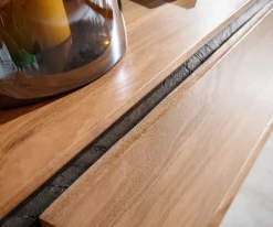 LowboardStonegrace 175 cm Akazie Natur 2 Türen 1 Fach 1 Schublade Steinfurnier V-Fuß Sofort versandfertig