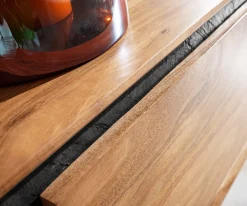 LowboardStonegrace 145 cm Akazie Natur 3 Türen Steinfurnier V-Fuß Sofort versandfertig